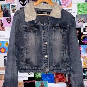 Y2K AC-3998 Denim Jacket with Faux Lining